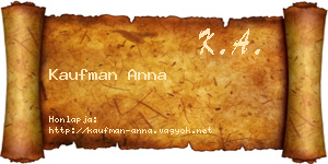 Kaufman Anna névjegykártya